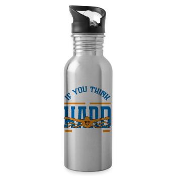 Try Doing It While Holding Your Breath - Water bottle with straw - silver - Right