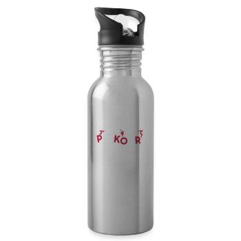 Parkour Run Jump Flip Freerunning Acrobatics - Water bottle with straw - silver - Right