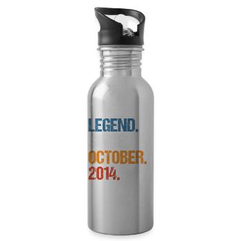 Legend Since Oktober 2014 Geburtstag - Trinkflasche mit integriertem Trinkhalm - Lightsilver - Rechts