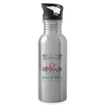 Deltiology Mom Postcard Collector for Deltiologists - Water bottle with straw - silver - Right