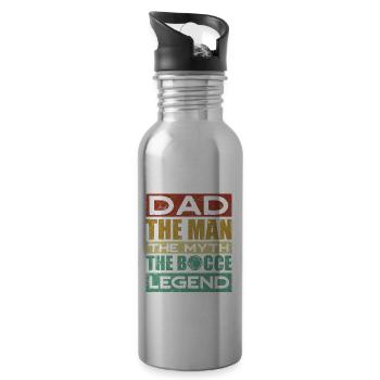 Bocce Ball Player Boules Bocce Father - Trinkflasche mit integriertem Trinkhalm - Lightsilver - Rechts