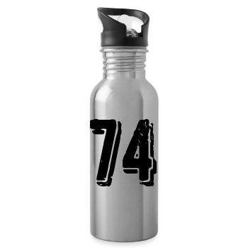 74 number jersey - Water bottle with straw - silver - Right