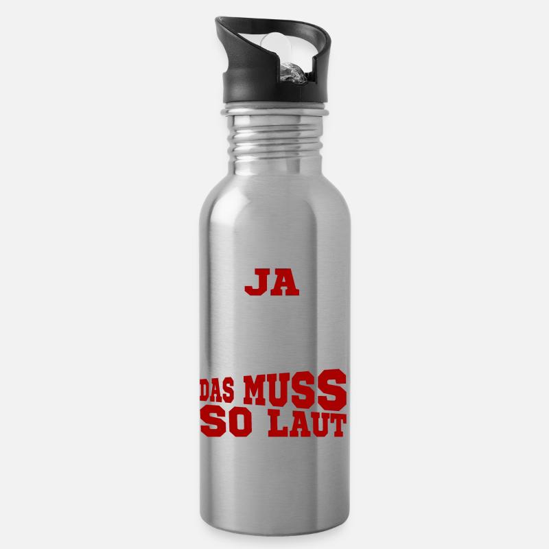 Ja Das Muss So Laut Schlagzeug Schlagzeuger - Trinkflasche mit integriertem Trinkhalm - Lightsilver