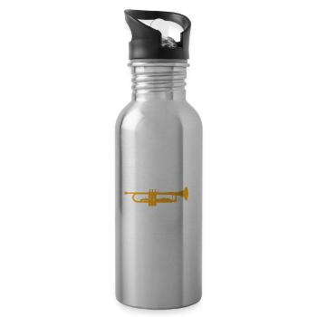 Ja Das Muss So Laut Trompete Trompeter - Trinkflasche mit integriertem Trinkhalm - Lightsilver - Rechts