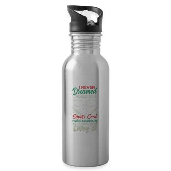 Cool Nose Surgeon Rhinoplasty Cosmetic Nose - Water bottle with straw - silver - Right