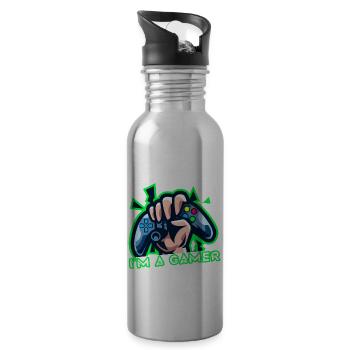 Epic Controller Design I'm A Gamer T-Shirt Present - Water bottle with straw - silver - Right