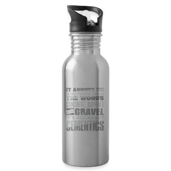 Béton Finisher Bétonnière C’est tout sur - Gourde avec paille intégrée - argent clair - Droite