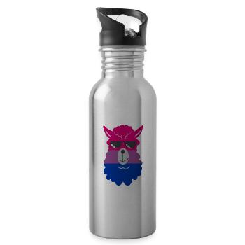 LGBT Rainbow Gay Pride Homo Lesbian Gay - Water bottle with straw - silver - Right