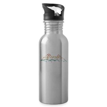 Platzangst Outdoor Wandern Bergsteiger Wanderer - Trinkflasche mit integriertem Trinkhalm - Lightsilver - Rechts