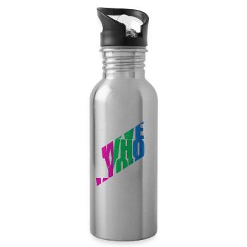 LGBT Rainbow Gay Pride Homo Lesbian Gay - Water bottle with straw - silver - Right