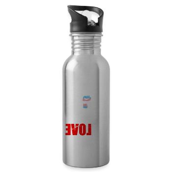 LGBT Rainbow Gay Pride Homo Lesbian Gay - Water bottle with straw - silver - Right