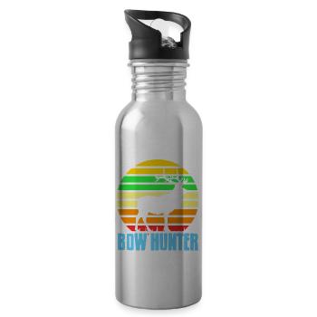 Retro Vintage Bow Hunter Epic Cool Archery Tea - Water bottle with straw - silver - Right