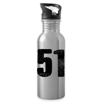 51 Zahl Trikot - Trinkflasche mit integriertem Trinkhalm - Lightsilver - Rechts