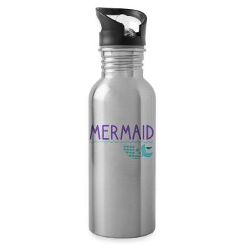 Mermaid Vibes Nice - Water bottle with straw - silver - Right