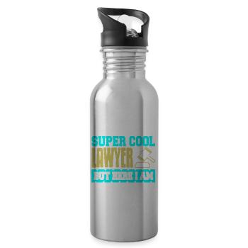 Awesome I'd Grow Up As A Super Cool Lawyer - Water bottle with straw - silver - Right