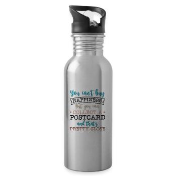 Deltiology card Colleting Deltiologist postcard - Water bottle with straw - silver - Right
