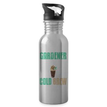 Jardinier propulsé par Cold Brew Cool Vintage Present - Gourde avec paille intégrée - argent clair - Droite