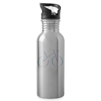 Cyclists Funny Vintage Bike Cyclist - Water bottle with straw - silver - Right