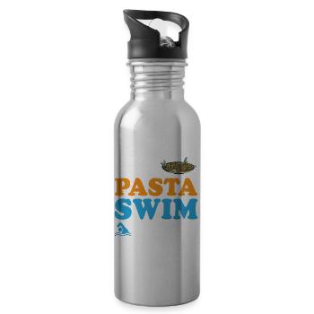 Eat Pasta Swim Fasta 9 - Trinkflasche mit integriertem Trinkhalm - Lightsilver - Rechts
