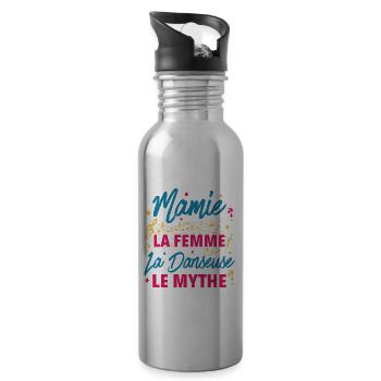 mamie la femme danseuse le mythe la légende - Gourde avec paille intégrée - argent clair - Droite