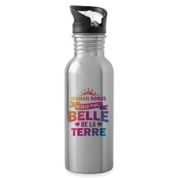maman bonus tu es la plus belle de la terre - Gourde avec paille intégrée - argent clair - Droite