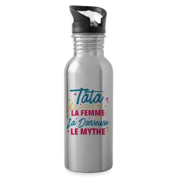 tata la femme danseuse le mythe la légende - Gourde avec paille intégrée - argent clair - Droite