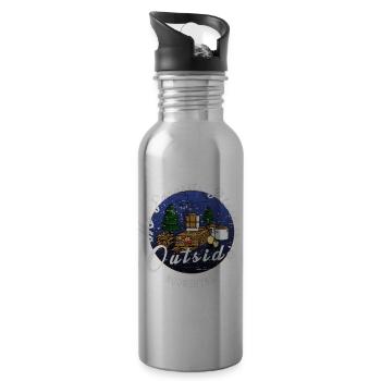 My favorite place is outside - Water bottle with straw - silver - Right