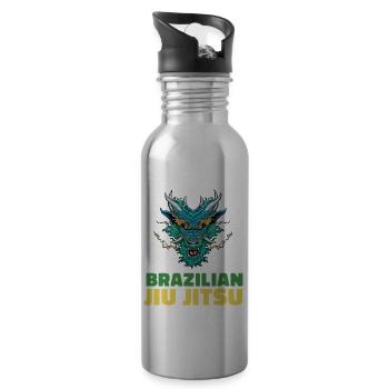 Jiu Jitsu Dragon Demon - Brasilianisches Jiu Jitsu - Trinkflasche mit integriertem Trinkhalm - Lightsilver - Rechts