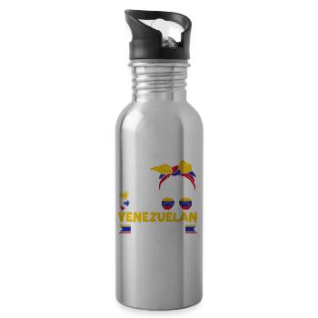 Cute Until My Venezuelan Comes Out Venezuela - Water bottle with straw - silver - Right