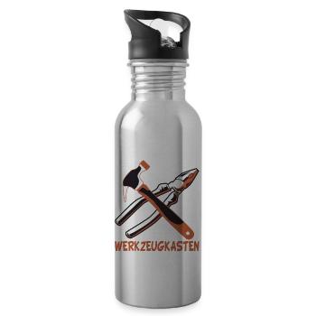 Ich Bin Nicht Nur Der Hammer Der Ganze - Trinkflasche mit integriertem Trinkhalm - Lightsilver - Rechts