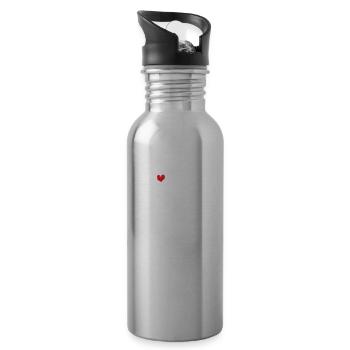Triceraptops Dinosaur Dino Paleontologist - Water bottle with straw - silver - Right