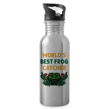 Der Beste Frosch Fänger der Welt Frosch mit Frosch - Trinkflasche mit integriertem Trinkhalm - Lightsilver - Rechts