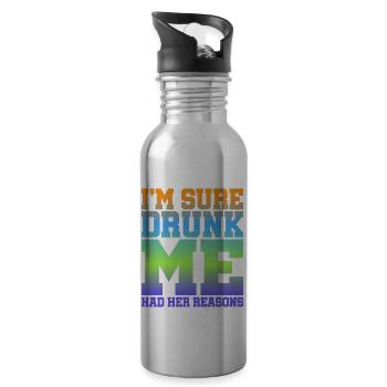 Je suis sûr que Drunk Me avait ses raisons 11 - Gourde avec paille intégrée - argent clair - Droite