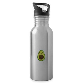 Life Is Better When You Eat Avocado National Guaca - Trinkflasche mit integriertem Trinkhalm - Lightsilver - Rechts