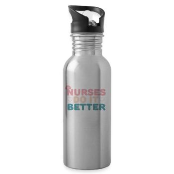 Health and Nurse - Water bottle with straw - silver - Right