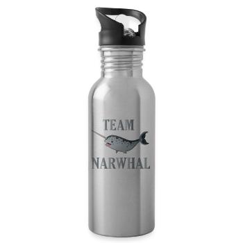 Team Narwal - Trinkflasche mit integriertem Trinkhalm - Lightsilver - Rechts