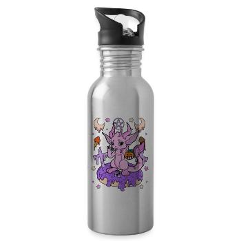 Creepy Kawaii Geschenk Gruselig Halloween Pastel - Trinkflasche mit integriertem Trinkhalm - Lightsilver - Rechts