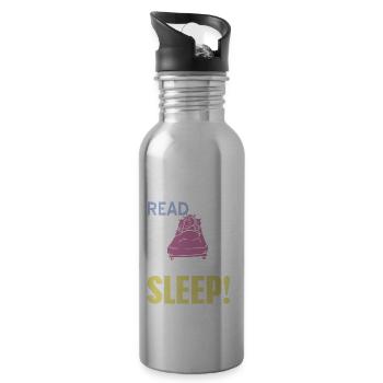 If You Can Read This Then Let Me Sleep! Funny - Trinkflasche mit integriertem Trinkhalm - Lightsilver - Rechts