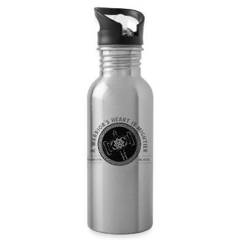 Wikinger-Hammer und Wikinger-Krieger-Norseman - Trinkflasche mit integriertem Trinkhalm - Lightsilver - Rechts