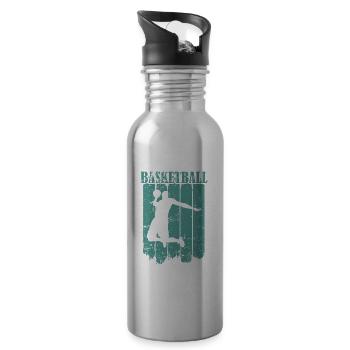 Basketball Ball Sports America Team Sports - Water bottle with straw - silver - Right