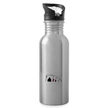 Nothing Scares Me I'm A Poker Player I've Seen It - Water bottle with straw - silver - Right