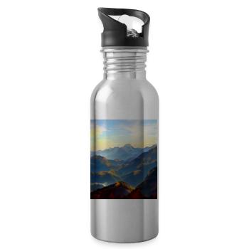 great ART on great PEOPLE - Trinkflasche mit integriertem Trinkhalm - Lightsilver - Rechts