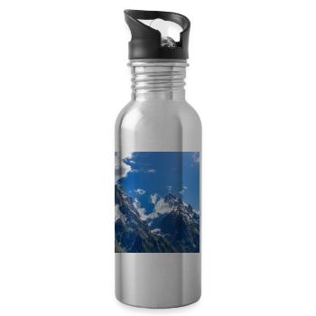 great ART on great PEOPLE - Trinkflasche mit integriertem Trinkhalm - Lightsilver - Rechts