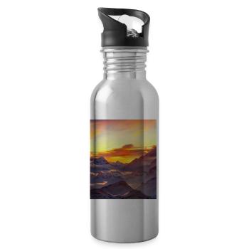 great ART on great PEOPLE - Trinkflasche mit integriertem Trinkhalm - Lightsilver - Rechts