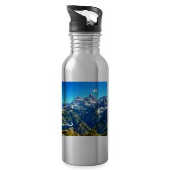 great ART on great PEOPLE - Trinkflasche mit integriertem Trinkhalm - Lightsilver - Rechts