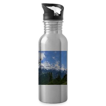 great ART on great PEOPLE - Trinkflasche mit integriertem Trinkhalm - Lightsilver - Rechts