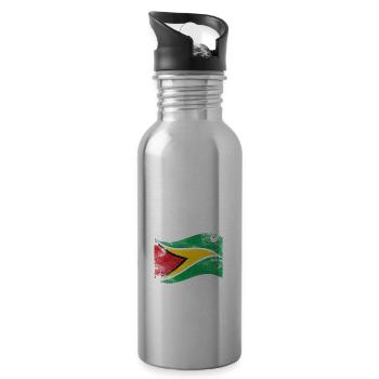 Je suis Guyan drôle Guyaner - Gourde avec paille intégrée - argent clair - Droite
