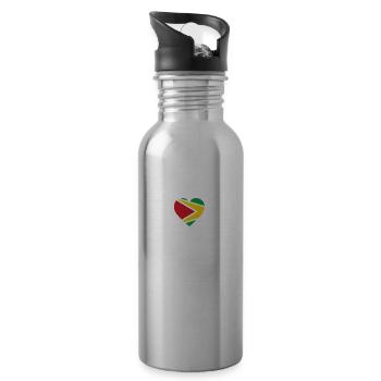 Guyanese Guyana - Water bottle with straw - silver - Right
