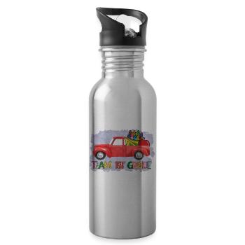 Team 1st Grade Teacher Schüler zurück in die Schule - Trinkflasche mit integriertem Trinkhalm - Lightsilver - Rechts