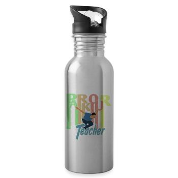 Retro PARKOUR Teacher Awesome Teacher Designs - Trinkflasche mit integriertem Trinkhalm - Lightsilver - Rechts